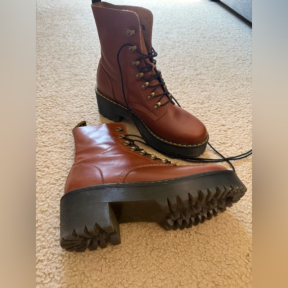 Doc Martens Leona Platform Combat Boots - Picture 4 of 8